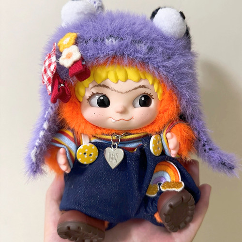 wakuku娃衣20cm公仔拉布布学怪兽娃衣一代二代衣服背带裤渔夫帽