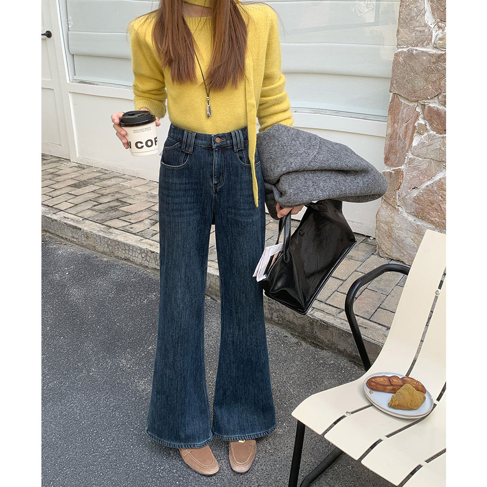 翠袖大码女装加绒微喇牛仔裤女秋冬季胖mm高腰显瘦保暖拖地喇叭裤,女装/女士精品,大码裤装,淘宝优惠券,粉丝福利购,淘宝优惠卷