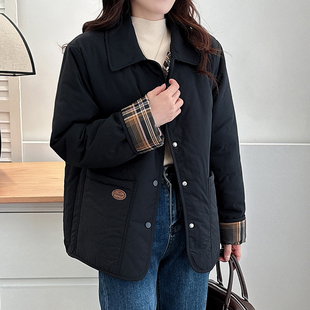 大码 韩版 女装 棉衣棉服女2025新款 秋冬夹棉外套棉袄 超好看工装 翠袖