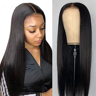brazilian straight human Part hair wig 4x1 front lace