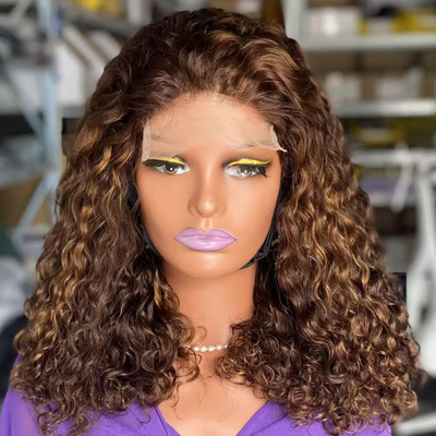 5x5 Gluelesswig DD pixie curl真人发humanhairwig前蕾丝头套