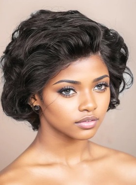 13*4 frontal Egg Roll Pixie Cut Wig Short Bob