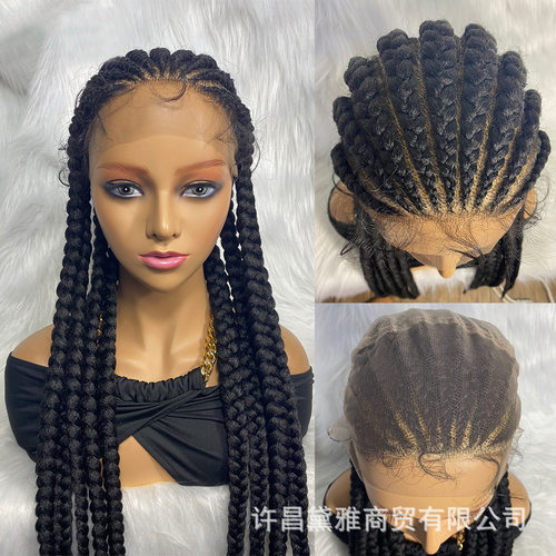 Synthetic Lace Front Wig Braided Wigs Baby Hair编织辫子头套