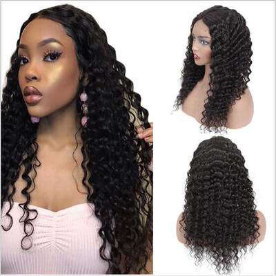 前蕾丝头套 真人发丝 4x13 lace front deep wave wig human hair