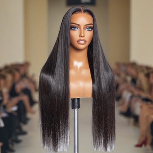 Straight glueless 13x4 lace front wig human hair preplucked