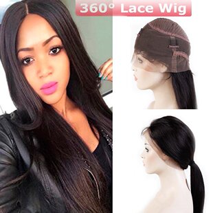 360 Lace wig straight human hair wigs 360蕾丝头套 brazilian