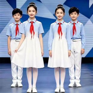 儿童大合唱比赛演出服诗歌朗诵中小学生表演服套装班级集体表演服