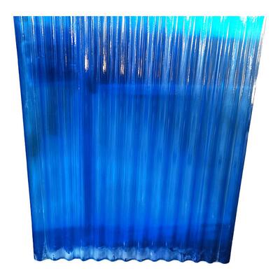 现货FPR蓝色波浪阳光板透明瓦采光瓦加厚树脂瓦雨棚阻燃FRP阳光板