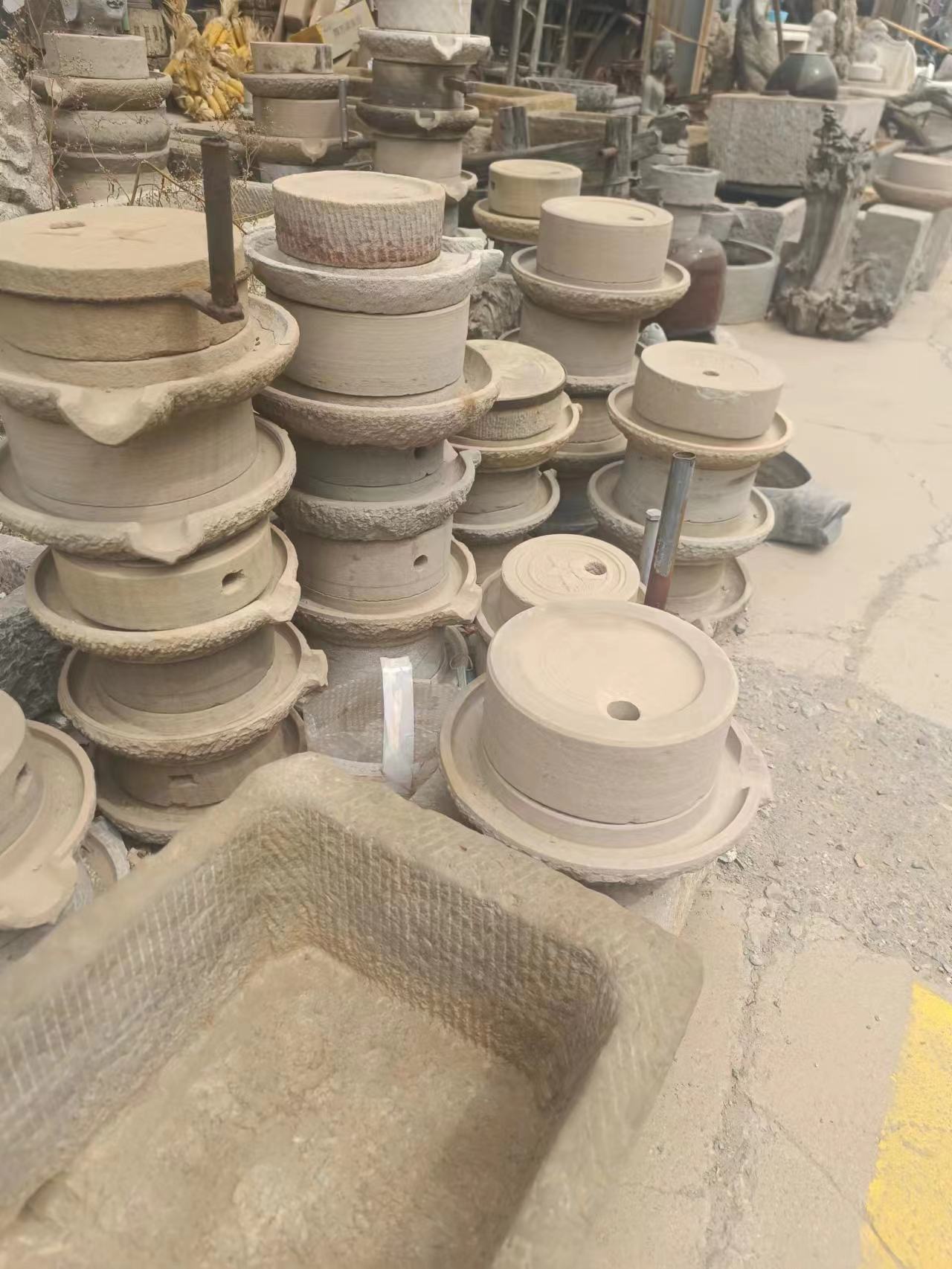 怀旧老物件小石磨推磨石