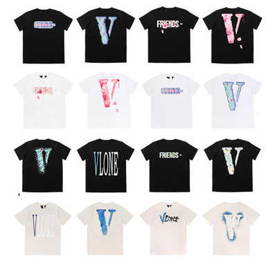 过验正品vlone短袖大v男女款T恤