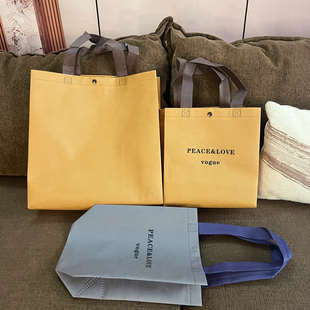 网红袋子暗扣高档无纺布服装店手提袋环保袋定制购物手拎袋子