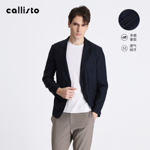 透气易打理男单西外套上衣 callisto卡利斯特春秋新款 轻薄便西