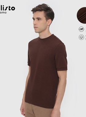callisto卡利斯特男装新款男士短袖T恤圆领时尚休闲商务FRTSS008C