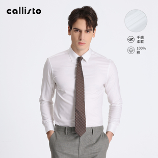 春款新品callisto卡利斯特长袖衬衫男士春季新款棉质商务衬衣