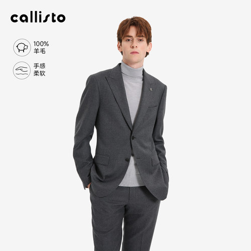 全羊毛重磅厚实男士商务西服