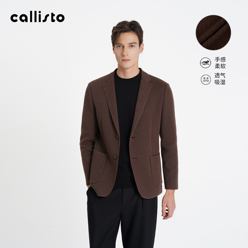 卡利斯特西服针织羊毛