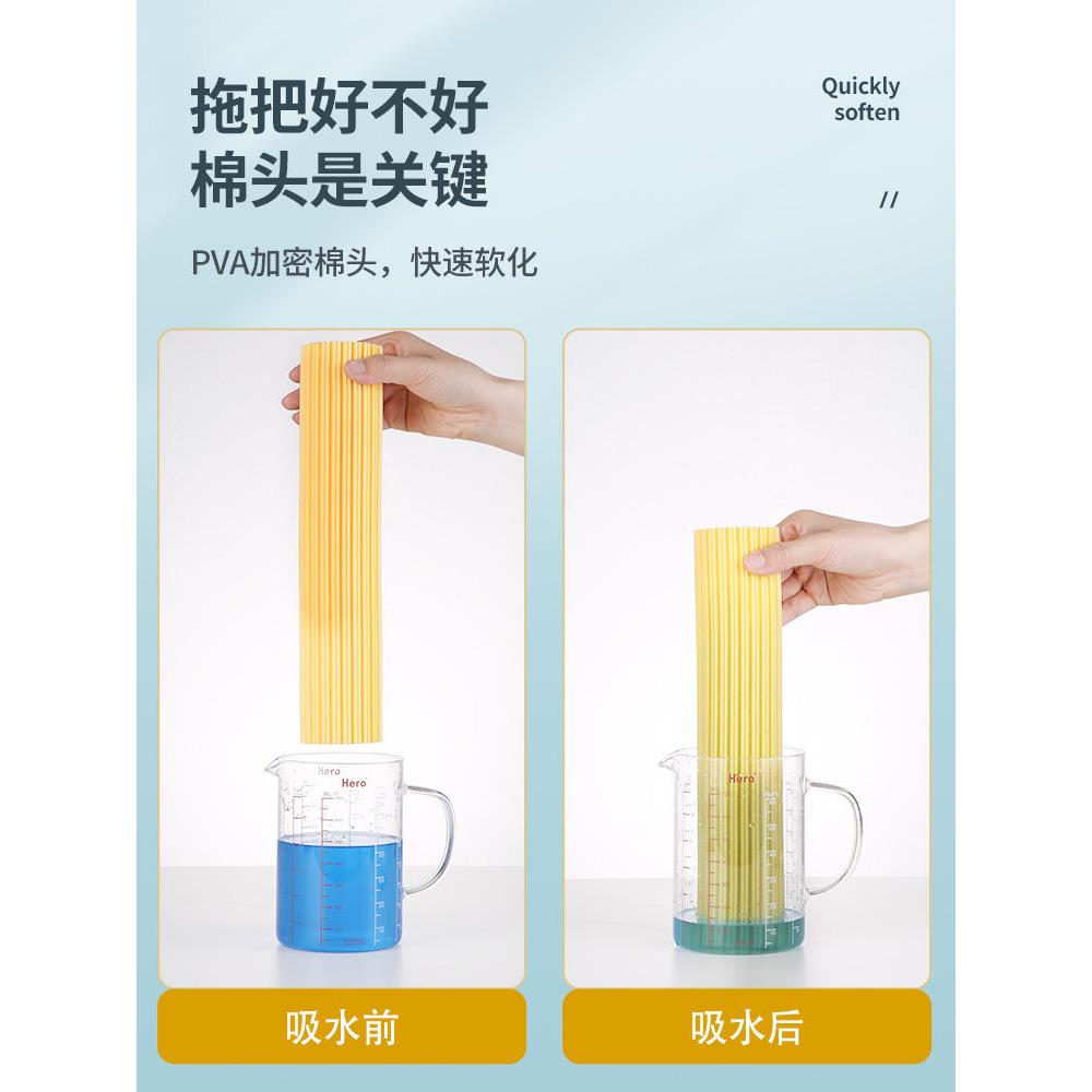 胶棉拖把头海绵拖把头配件对折挤水胶棉拖替换头ST2507-9D