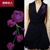 胸针轻盈胸花高档女轻奢时尚 百搭大气质别针绢纱夏季 优雅配饰品