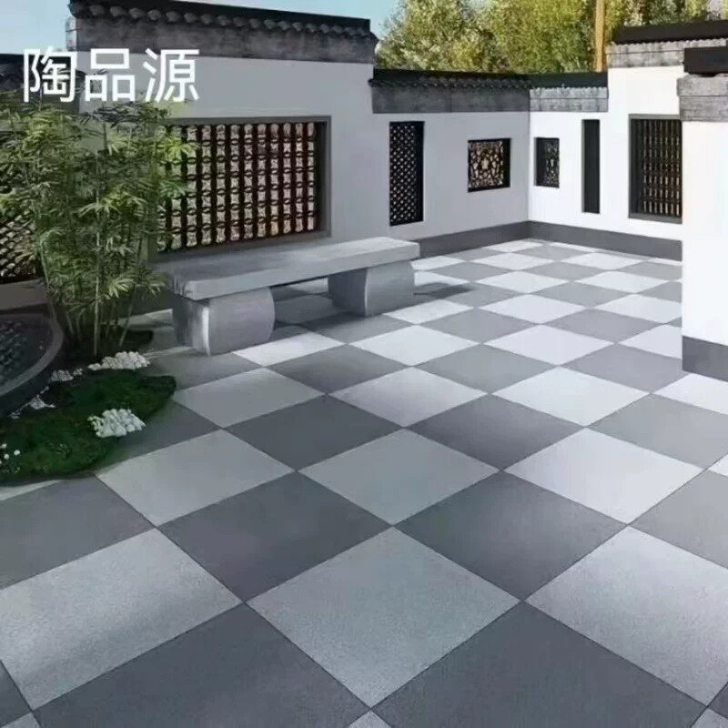 600×600庭院地铺石防滑耐磨生态地铺石石英砖户外广场阳台砖PC砖
