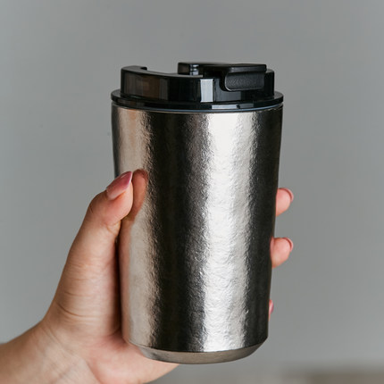 食品级纯钛双层随手杯青年气质高颜值咖啡杯带盖保温保冷户外水杯