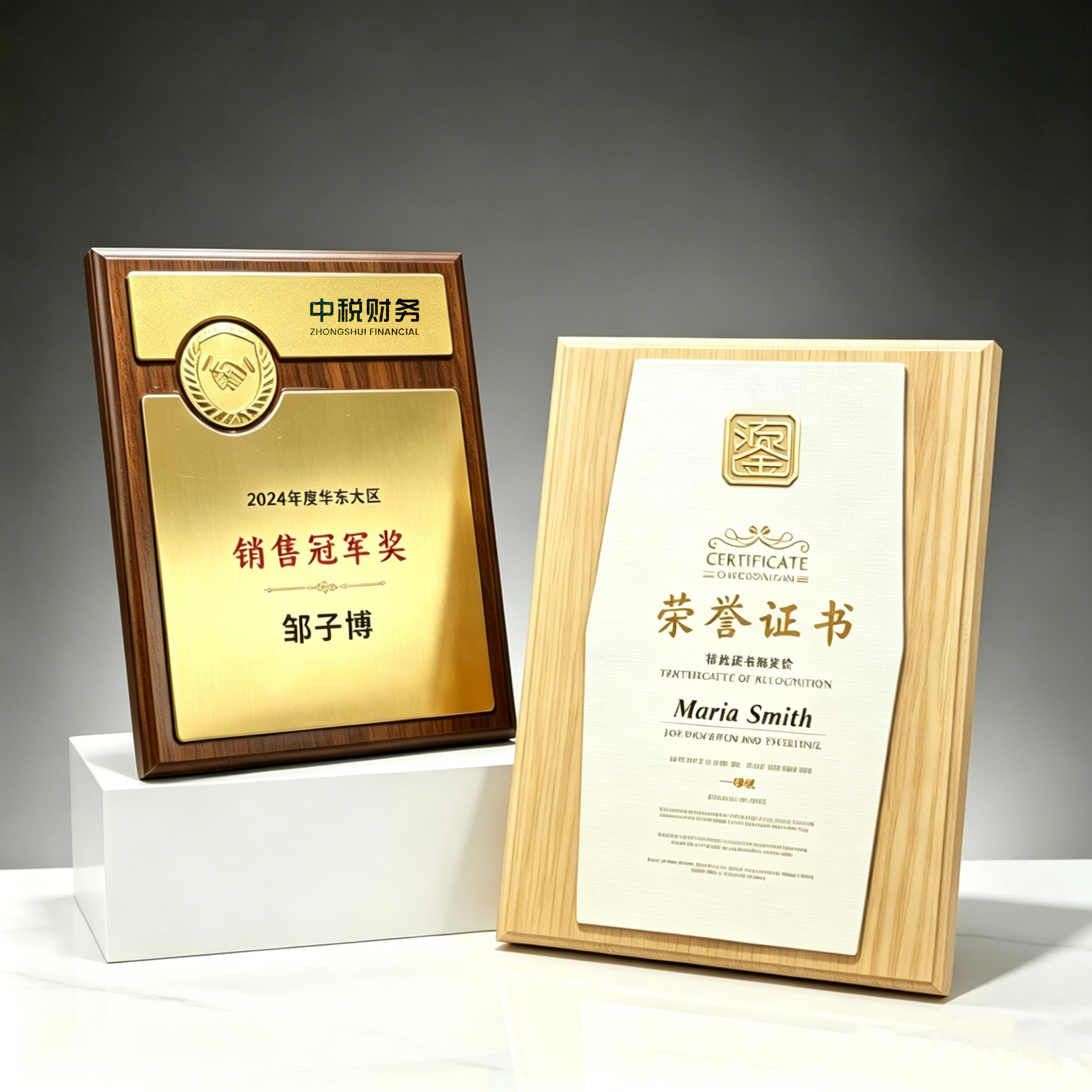 水晶木质奖牌颁奖牌匾定制