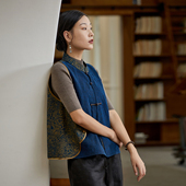 布小匠原创设计纯棉提花撞色花边马甲女2026新款 国风马夹 新中式