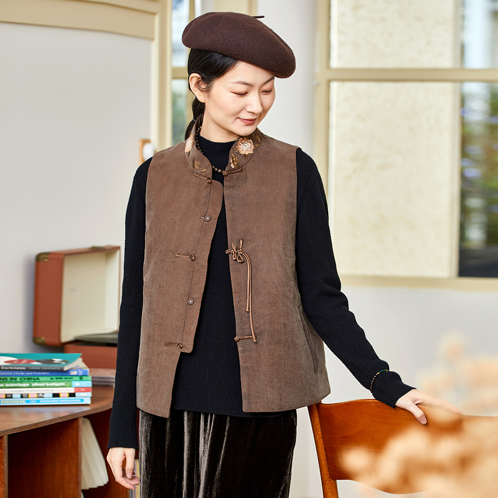 布小匠新中式国风香云纱马甲