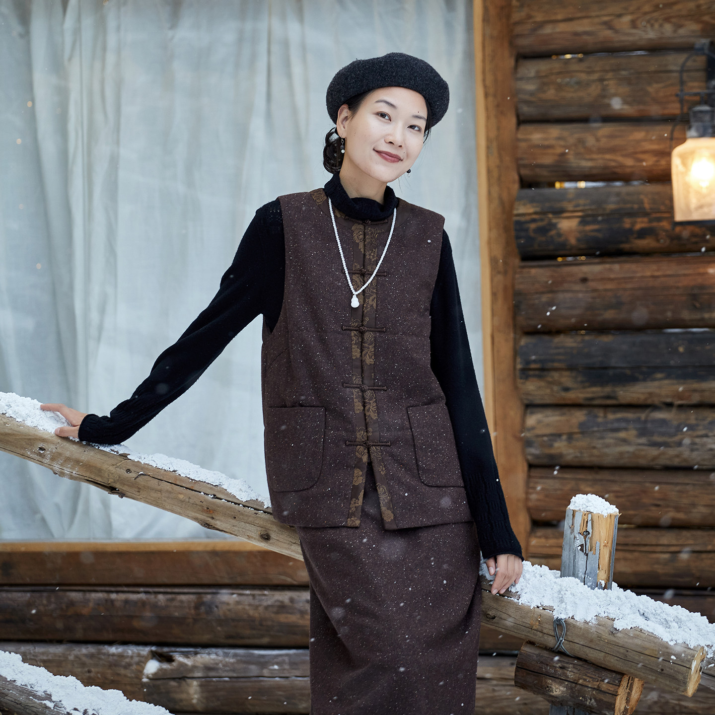 布小匠原创设计羊毛提花拼接夹棉马夹女2025冬季新中式国风马甲,女装/女士精品,马夹,淘宝优惠券,粉丝福利购,淘宝优惠卷