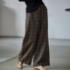 限量 复古直筒裤 布小匠桑蚕丝香云纱休闲百搭格子裤 女2025新款