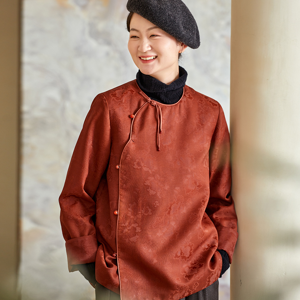 布小匠新中式红云纱花罗上衣