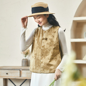 新中式 布小匠原创设计高级提花夹棉圆领马夹女款 2025新款 国风马甲