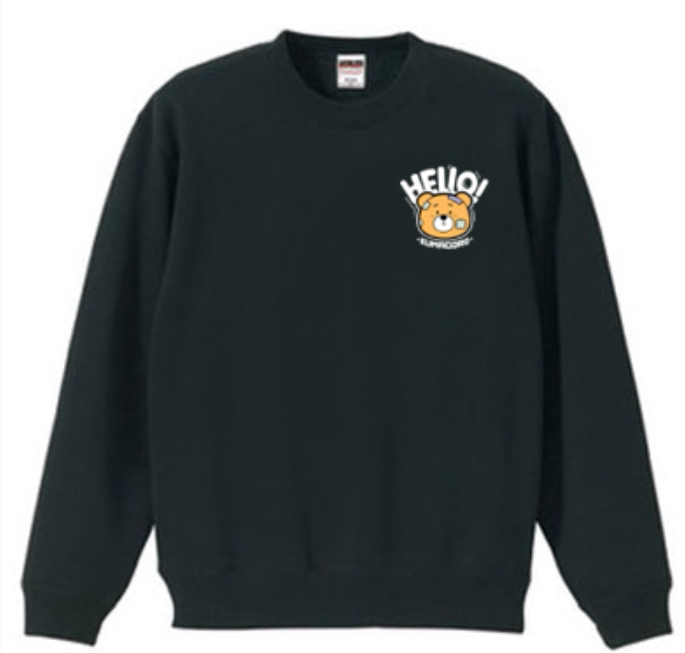 双11新款 熊五郎 hello 小破熊 圆领加绒卫衣