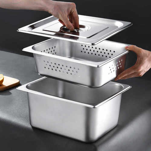 12冲孔份数盆商用长方形带