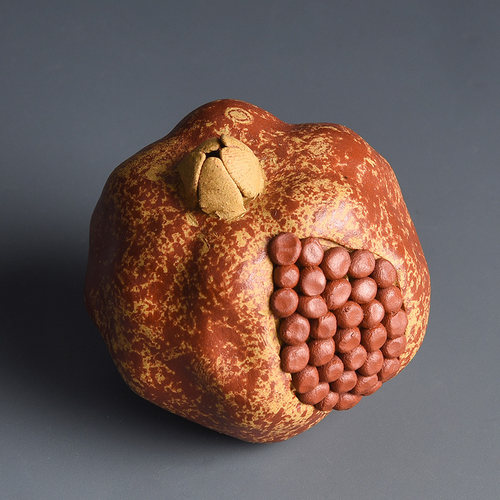 速发宜兴原矿手工紫砂仿真小石榴茶宠摆件 精品可养茶玩寓意多子