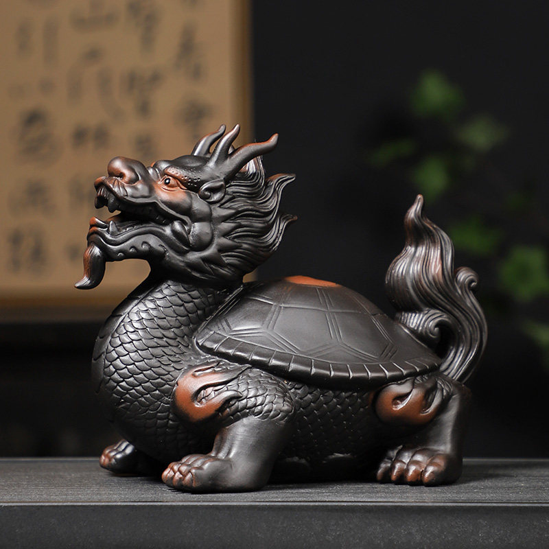 陶福气 紫砂茶宠摆件精品可养功夫茶具配件龙龟高端茶桌把玩