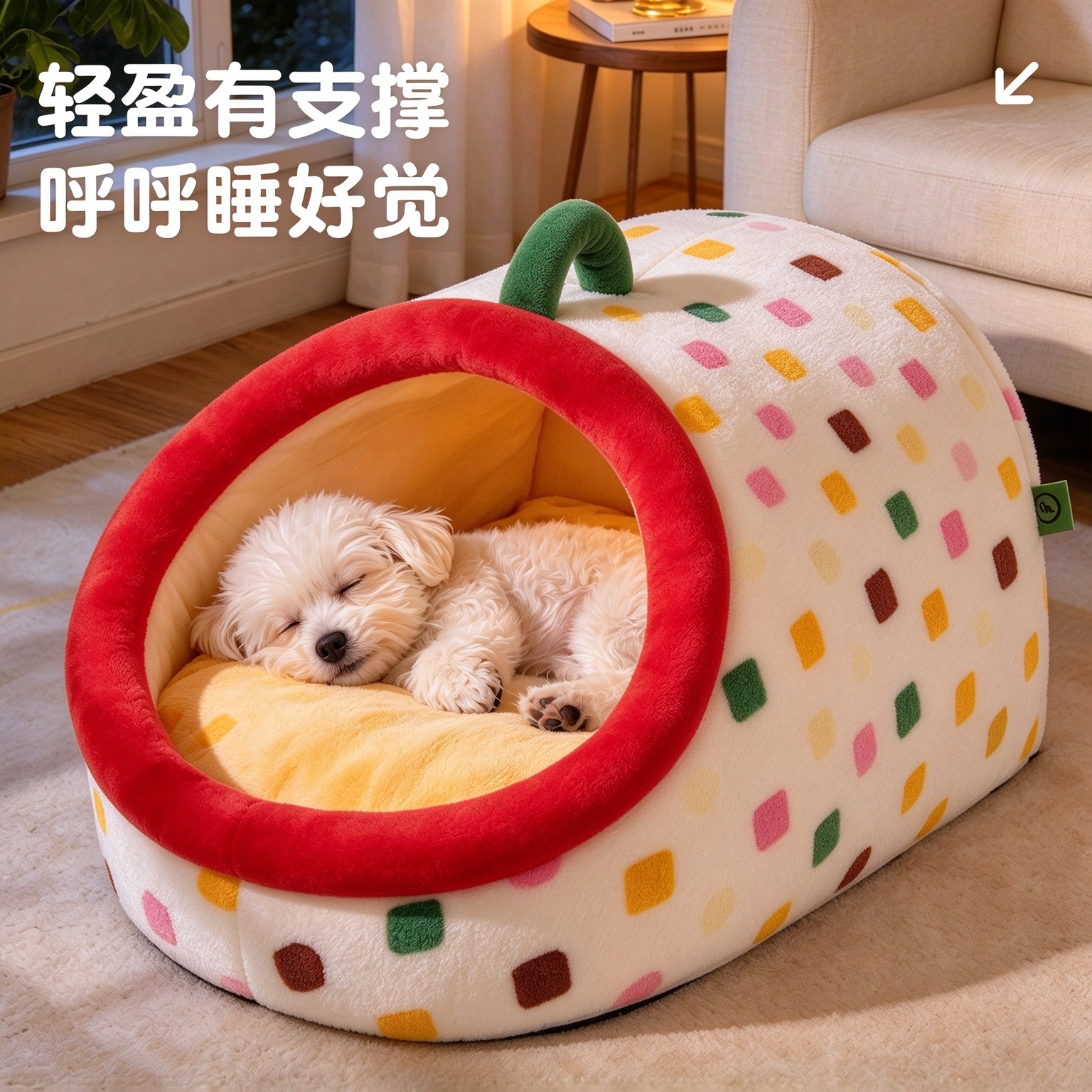 狗窝冬季保暖半封闭式安全感猫狗睡窝冬加厚狗床狗帐篷狗房子猫