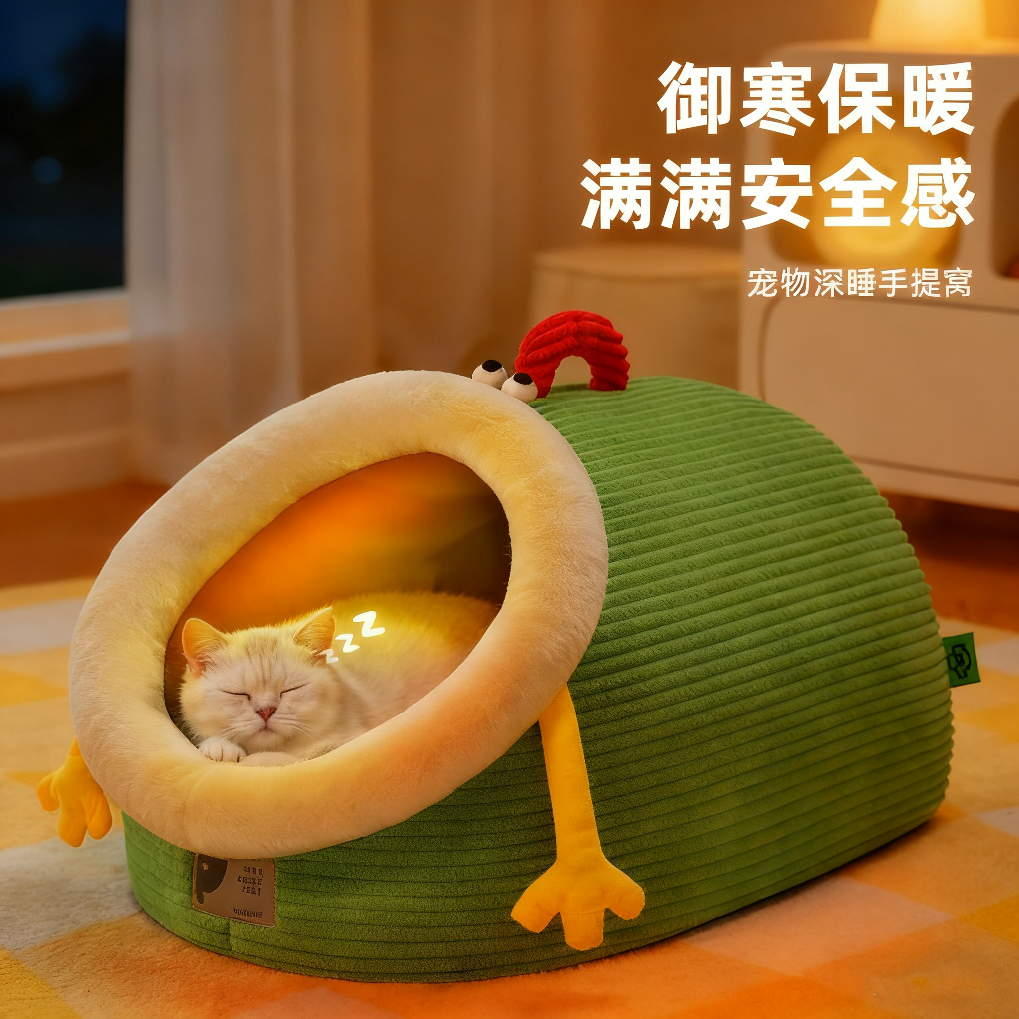猫窝冬季保暖半封闭式猫屋