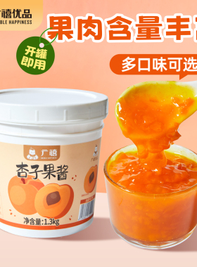 广禧优品黄杏子果酱1.3kg 含果粒肉酱商用面包冰粉奶茶烘焙店专用