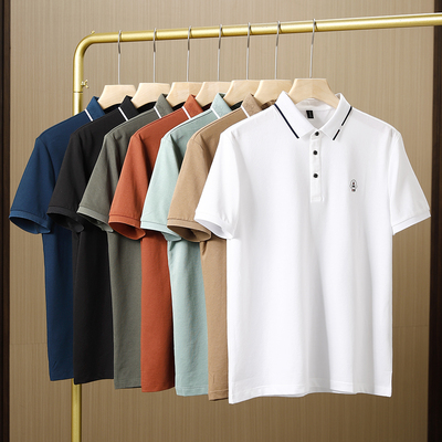 亲肤桑蚕丝短袖POLO衫中青年商务