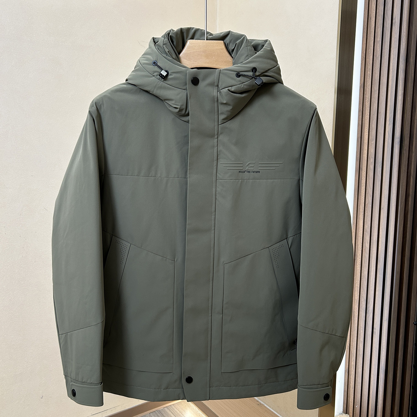 海e柜男装 蓄热棉服!户外防风防水秋冬羊毛保暖连帽棉衣外套剪标