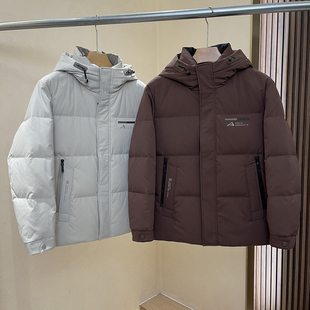 格调面料!90鸭绒蓬松保暖!冬季男士时尚连帽羽绒服青年休闲外套