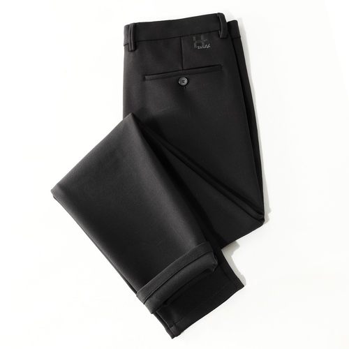 商务黑色保暖抗皱六维弹力休闲裤