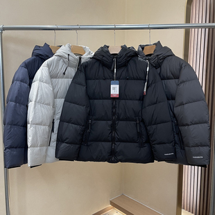 轻暖鹅绒填充！防风防泼水！秋冬户外防寒蓬松软面连帽羽绒服男装