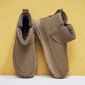 自留款 东北短帮雪地靴男户外防风磨砂皮防滑棉鞋 加厚暖绒 冬季