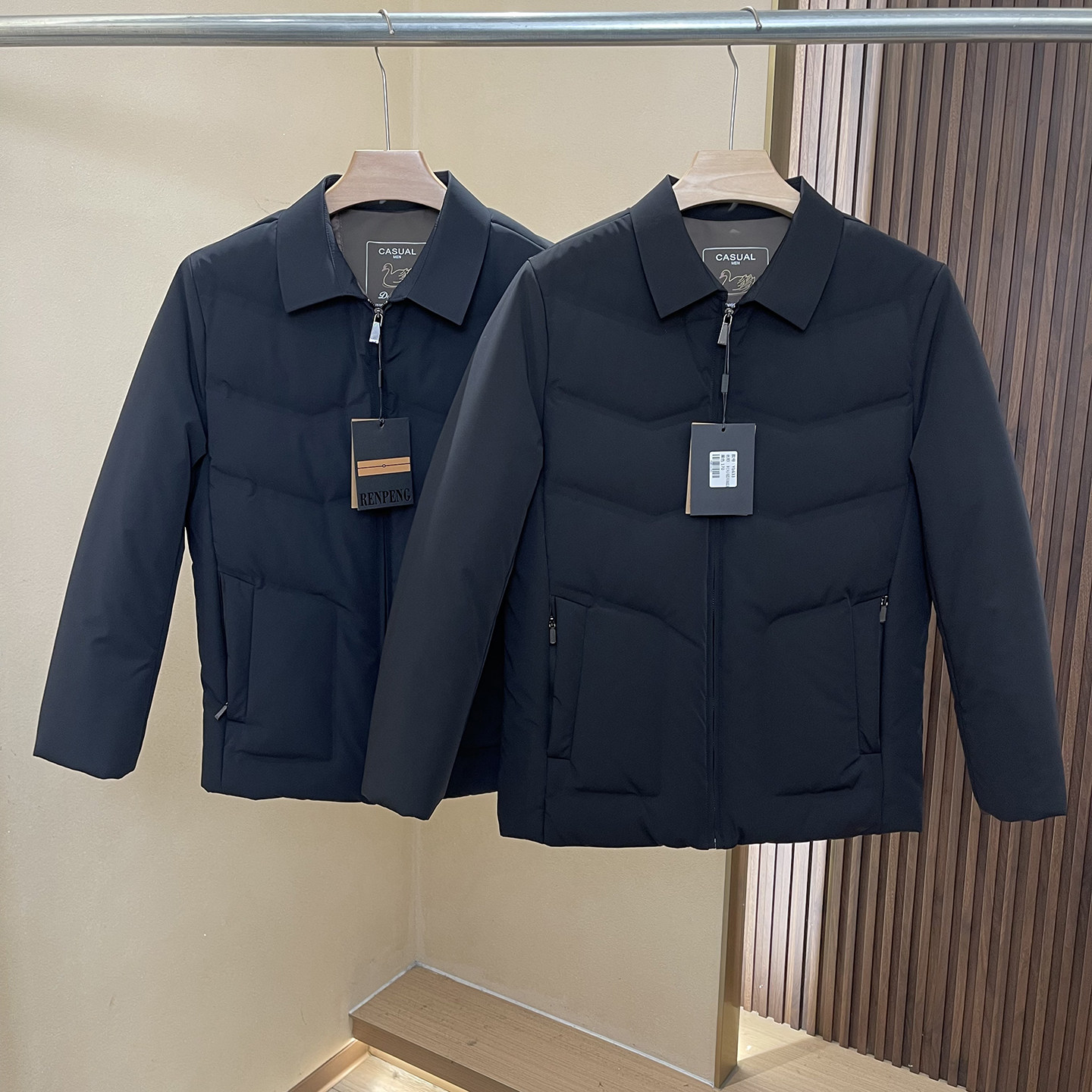 防水牛奶丝+90白鸭绒！蚕丝棉混纺冬季中老年男士商务翻领羽绒服,男装,羽绒服,淘宝优惠券,粉丝福利购,淘宝优惠卷