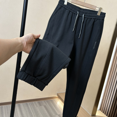 【H家】立体拼接！灰色松紧腰弹力九分裤秋季剪标束脚运动卫裤男