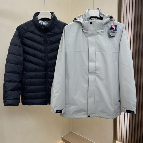 90白鹅绒可拆运动风三合一羽绒服