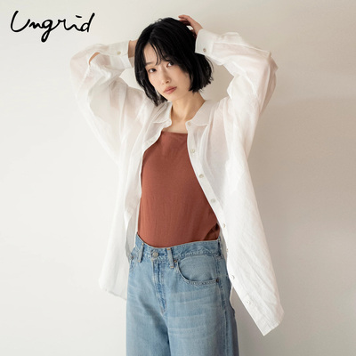 Ungrid26春季新品微透棉麻衬衫女