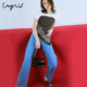 复古休闲宽松拖地阔腿直筒牛仔长裤 Ungrid25夏季 新品 女1125224351