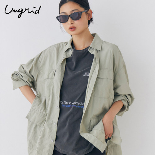Ungrid薄款工装衬衫开叉设计